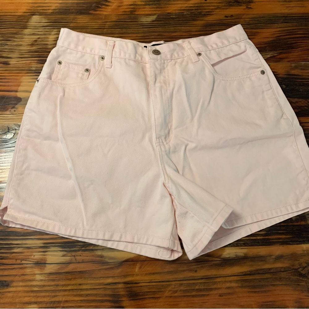 Halston Pink Jean shorts.  Size 14